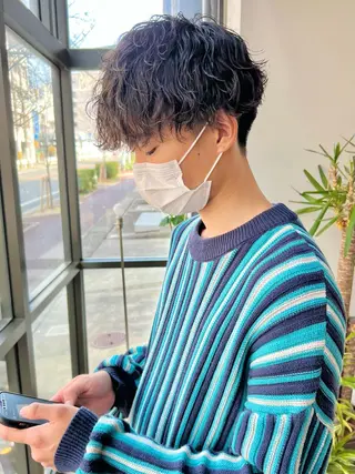 パーマ メンズ メンズパーマ/ ハイトーン/古川晴輝のヘアスタイル