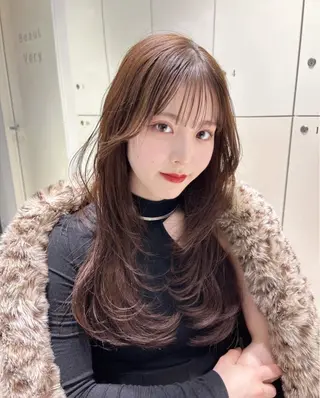 ロング カラー 韓国ヘア🩷束感まつ げパーマ🎀リノアのヘアスタイル
