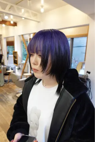 ミディアム Null 表参道所属・岩下昂世/ ハイトーン/デザインのヘアスタイル