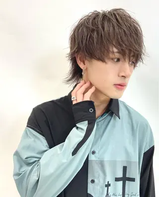 パーマ メンズ 心斎橋バレイヤージュ 小林勝貴のヘアスタイル