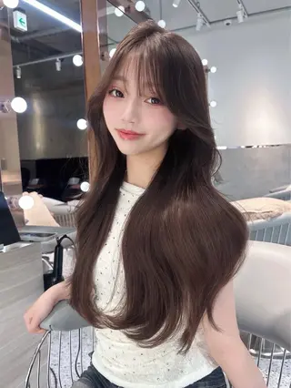 ロング カラー 韓国ヘア×髪質改善 サロンmareのヘアスタイル