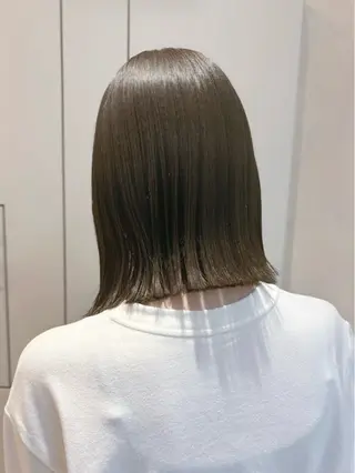 ミディアム カラー cie所属・ボブ/ミニボブ 透明感カラーkadoのヘアスタイル