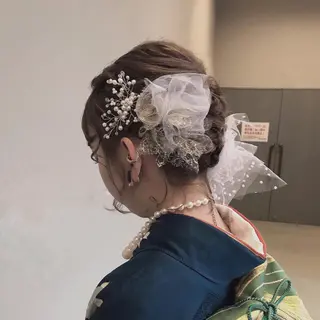 ミディアム ヘアアレンジ yuna/ボブカット /ハイトーンカラーのヘアスタイル