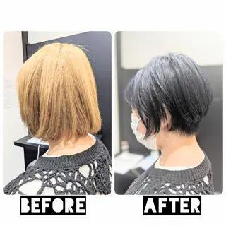 ショート パーマ カラー ヘアアレンジ 心斎橋難波本店　店長 THE ECT 中尾のヘアスタイル