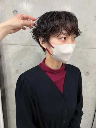 ショート パーマ ボブパーマコテ巻き風 パーマNo1深江秀平のヘアスタイル