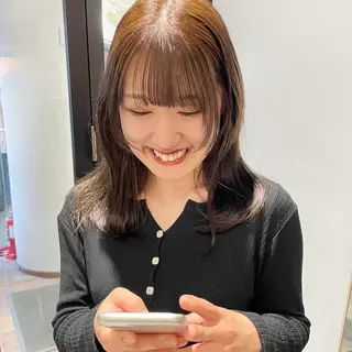 セミロング カラー 🍊暖色×顔周り 🍊cocoroのヘアスタイル