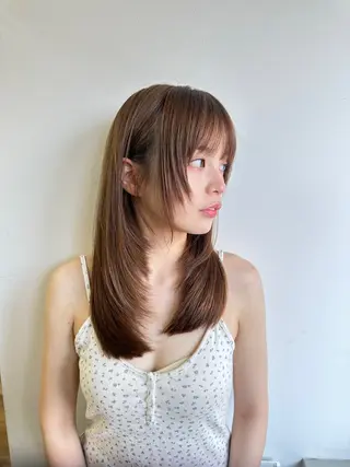 ミディアム カラー 透明感カラー ももかのヘアスタイル
