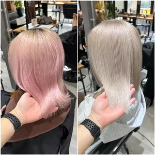 セミロング カラー KEISUKE/ ブリーチ🧡エクステのヘアスタイル