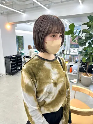 ショート カラー ボブ/レイヤー/ケア パーマ/リュウタのヘアスタイル