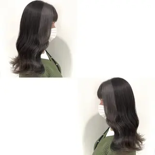 ロング カラー 青沼夏未/オリーブ/ 寒色カラーのヘアスタイル