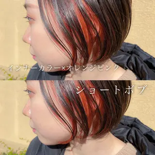 ショート カラー 顔周りレイヤー/ボブ 銀座✨中野まさひろのヘアスタイル