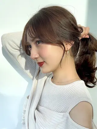 セミロング カラー 顔周り特化/韓国ヘア /レイヤー/吉野幸大のヘアスタイル