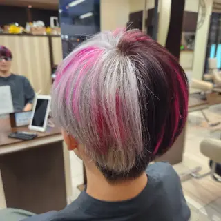 ショート メンズ 推しアニメカラー🌈 ツヤ透明感カラー🦄のヘアスタイル