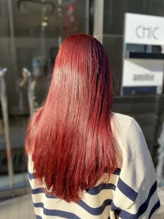 ロング YASU🍎CUT 赤系カラー/ヘアケアのヘアスタイル