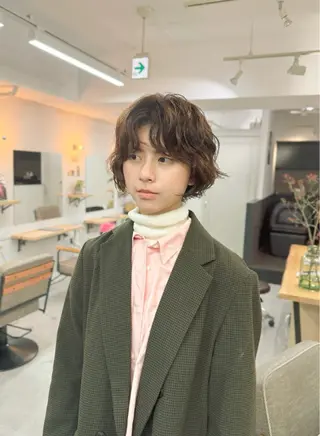 ショート パーマ パーマ＊ 顔まわり似合わせのヘアスタイル