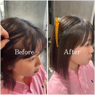 ミディアム パーマ ムラ修正/ ハイトーン💖Riaのヘアスタイル