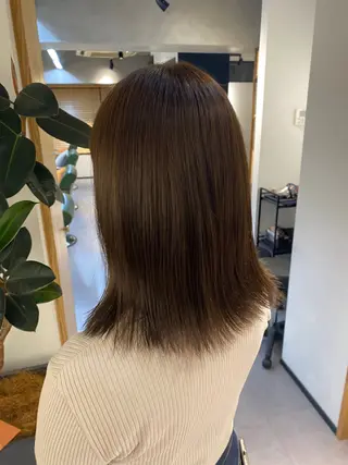ミディアム カラー LOuNICA銀座所属・透明感カラー/ カット/安田　伍輝のヘアスタイル