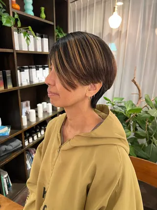 ショート デザインパーマ 加藤園のヘアスタイル