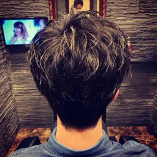 ショート パーマ メンズ HIROGINZA ヒロ銀座 青山所属・マツオ リュウホウ🐉のヘアスタイル