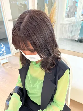 ミディアム ParveMix 佐々木梨紗🤍のヘアスタイル