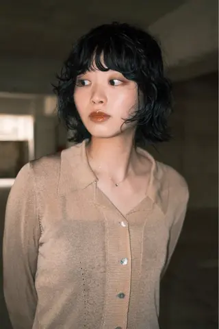 ショート カラー パーマ KEI gattacaのヘアスタイル