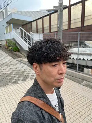 ショート パーマ メンズ 【髪質改善/縮毛矯正 /カラー】ホサカのヘアスタイル