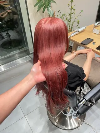 セミロング 暖色カラー 🍒ユイ🍒のヘアスタイル