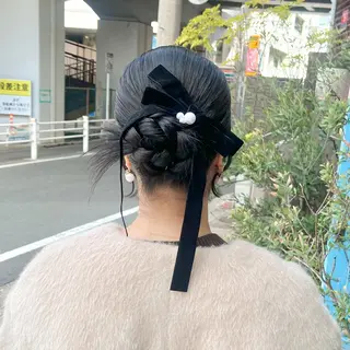 ミディアム ヘアアレンジ 伊藤 玲衣のヘアスタイル