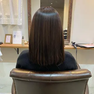 セミロング 切りっぱなしボブ 👩🏼ミニボブのヘアスタイル