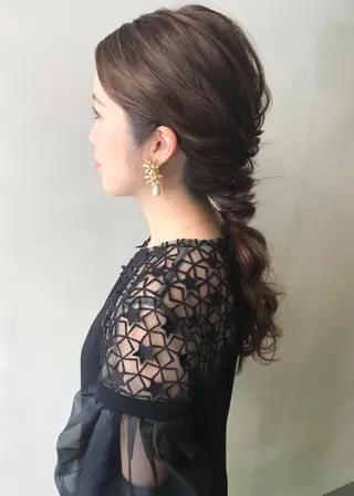 セミロング ヘアアレンジ ⭐️ アユミ⭐️のヘアスタイル