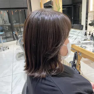 ミディアム カラー ナミ🩶暗髪/暖色 ❤️/透明感/縮毛のヘアスタイル