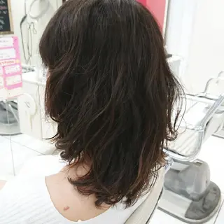 ミディアム パーマ 仲村 友孝のヘアスタイル