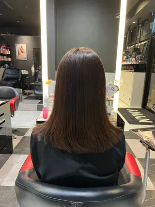 セミロング ボブパーマ/レイヤー カット/KINAMIのヘアスタイル