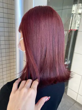 ミディアム カラー 🧸プルエクステ❤︎ ネイルKAO🧸のヘアスタイル