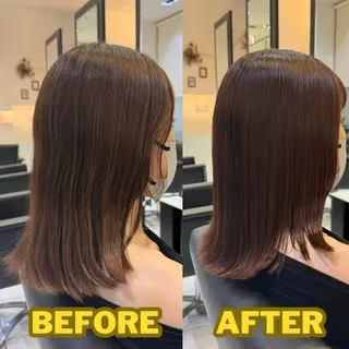 ミディアム YASU🍎CUT 赤系カラー/ヘアケアのヘアスタイル