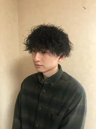 ショート パーマ ヘアアレンジ メンズ 🧶ブリーチカラー TERU🧶のヘアスタイル