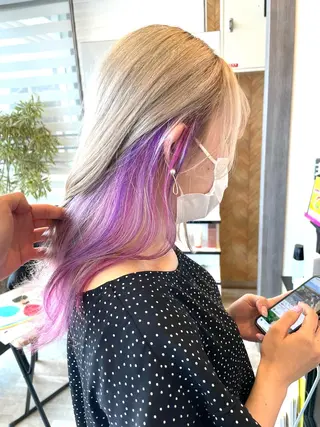 セミロング カラー 田中   麗彩也のヘアスタイル