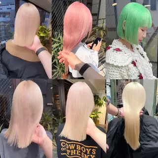 セミロング カラー 色落ちまで2度綺麗な ハイトーン⭐️ヨシキのヘアスタイル