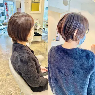 ショート カラー ショート/ボブ/縮毛 三上達大のヘアスタイル