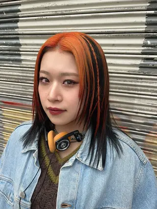 ミディアム カラー ヘアアレンジ est hair 池袋西口店所属・😈派手髪/ 地雷系 /　KALIN😈のヘアスタイル