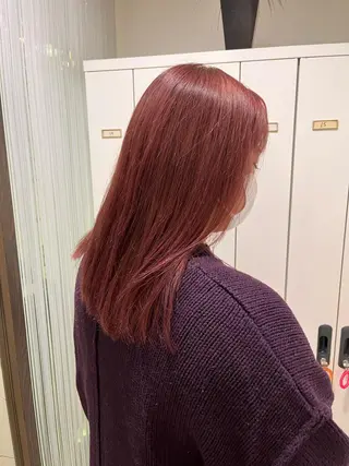 セミロング ぷつっとボブ/ちゅる ピンク/mika☆のヘアスタイル