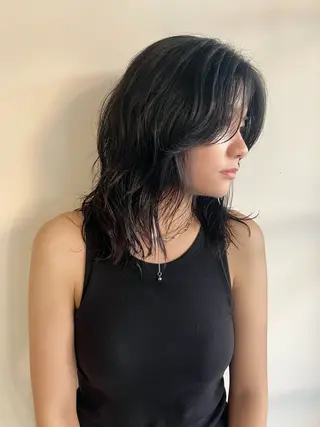 ミディアム パーマ 川間 将彦のヘアスタイル