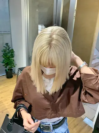 ミディアム ハイトーンNo.1✨ パーマ✨イマイタツヤのヘアスタイル