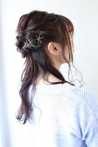 セミロング ヘアアレンジ パーマ×ウルフカット koya☆のヘアスタイル