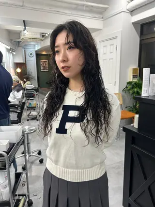 ロング パーマ レイヤーボブ/ 艶カラー/サナ🌼のヘアスタイル