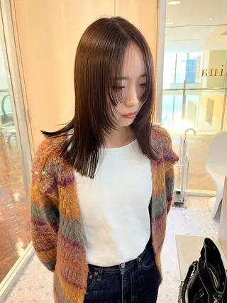 ミディアム zina福岡天神📛 井上美乃里のヘアスタイル