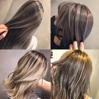 カラー ハイダメージ毛 縮毛矯正のヘアスタイル