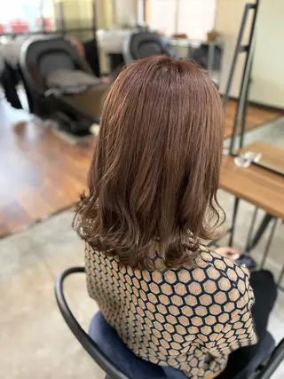 セミロング カラー 髪質改善ストレート髪 質改善カラー特化中崎のヘアスタイル