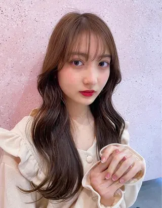 セミロング カラー 新宿/韓国風レイヤー 髪質改善/渋谷直樹のヘアスタイル