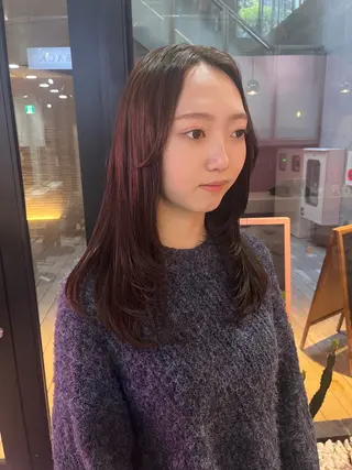 セミロング カラー 艶感透明感カラー🤍 hinaのヘアスタイル